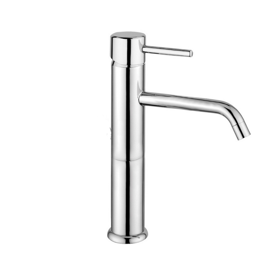 6539/SC Высокий однорычажный смеситель для раковины Giulini Futuro с удлиненным изливом, гибкая подводка, без донного клапана (цвет - хром)