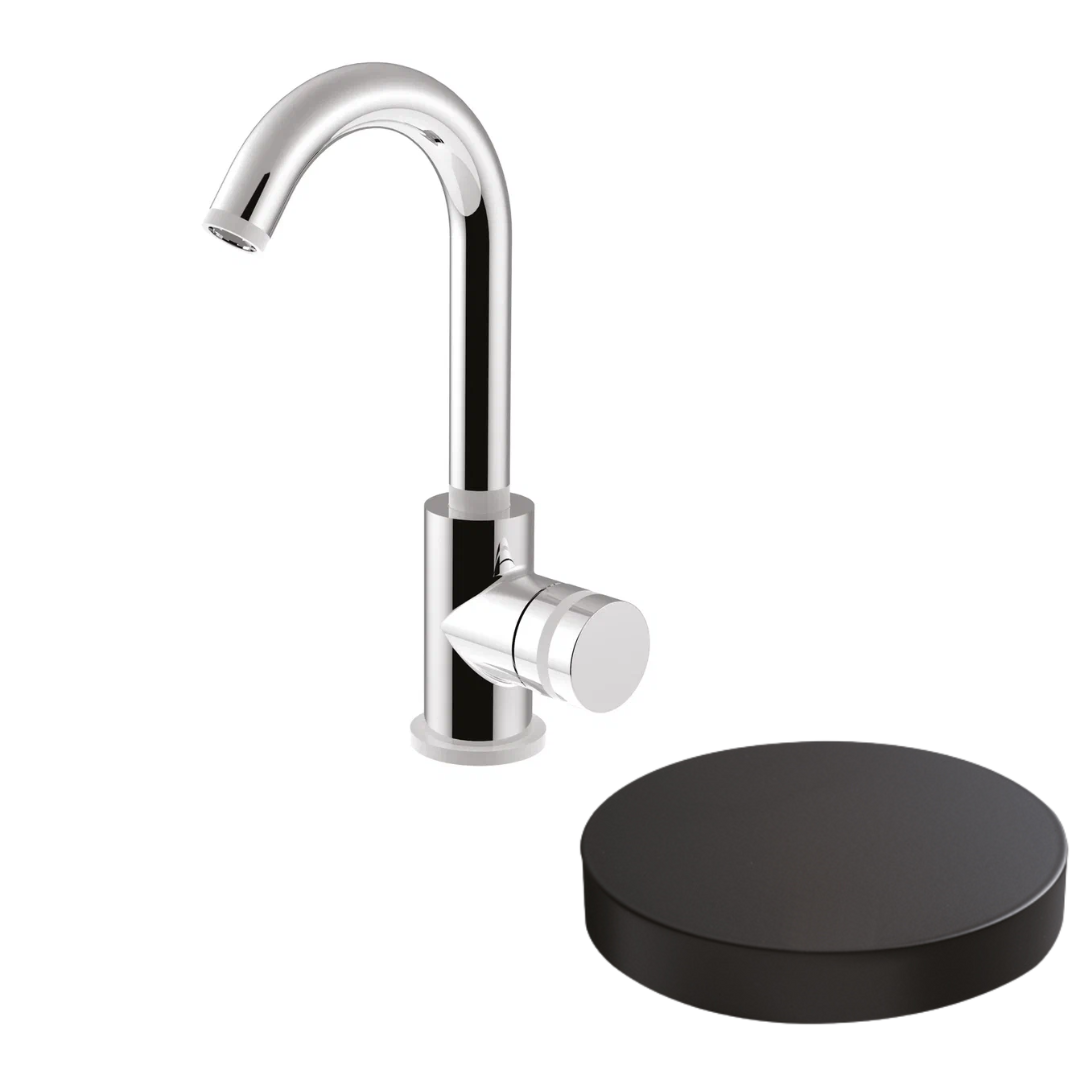 MR0085/SCNO Смеситель для раковины Giulini My Ring, поворотный излив, однорычажный (цвет - черный матовый)