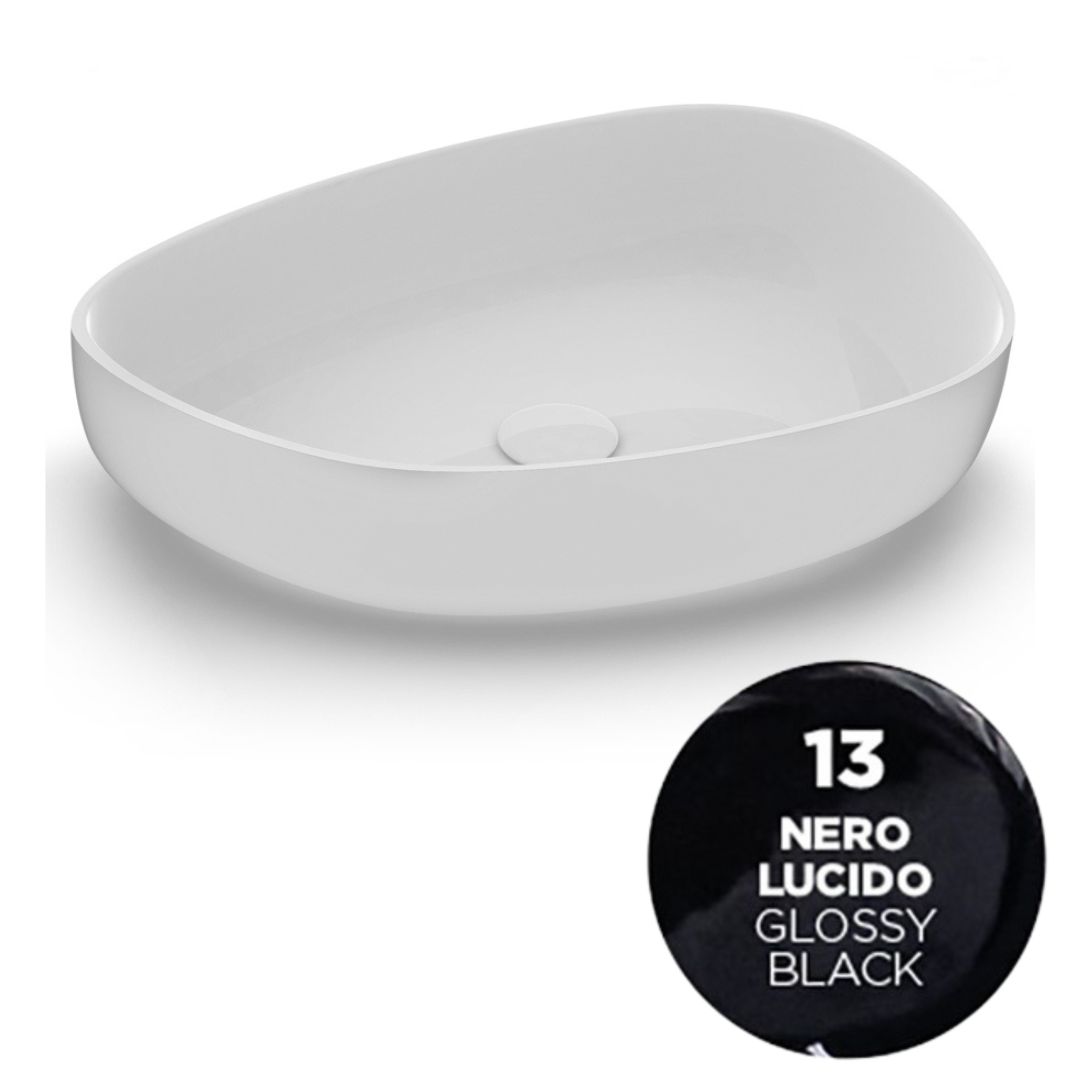 MET4255013 Раковина Olympia Metamorfosi накладная, 55x42xh14 см (цвет - черный глянцевый)