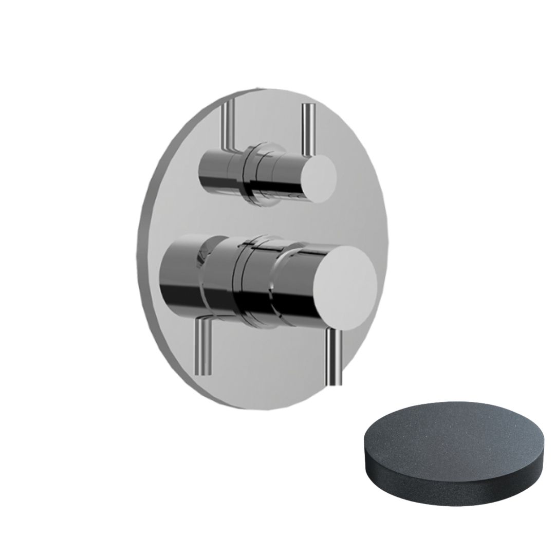 5964-3EPGF Внешняя часть смесителя для душа Giulini My Future, встраиваемый, с дивертером-рычагом на 3 вывода воды (цвет - графит)