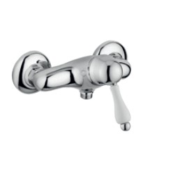 9508CE Однорычажный смеситель внешнего монтажа для душа Giulini Harmony, ручка - белая керамика (цвет - хром)