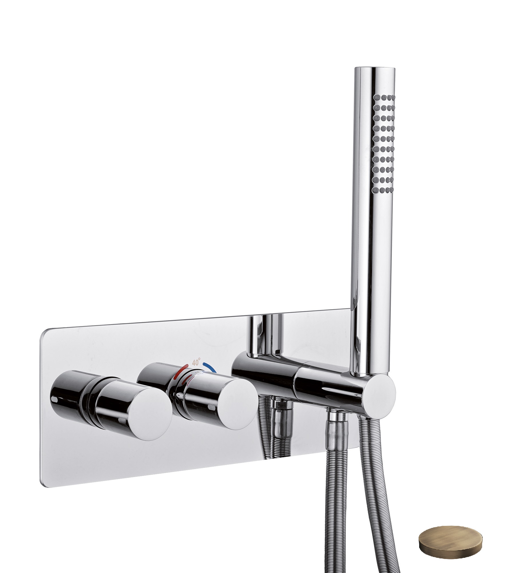 8278BROP Встраиваемый термостатический смеситель Giulini, интегрированный душевой комплект + дополнительный выход воды, встраиваемый бокс (цвет - матовая бронза)