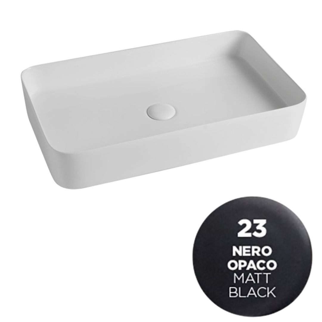 SMA42RE65023 Раковина накладная Olympia Smash 65x40xh11 см (цвет - черный матовый)