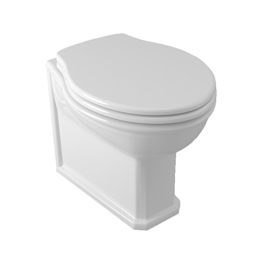 IMP1103R01 Унитаз напольный Olympia Impero безободковый выпуск в стену + комплект креплений (цвет - белый глянцевый)