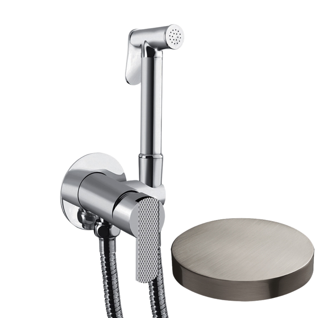 SH25/SEPDLNKO Внешняя часть гигиенического душа Giulini Surf Deluxe со смесителем (цвет - никель матовый)