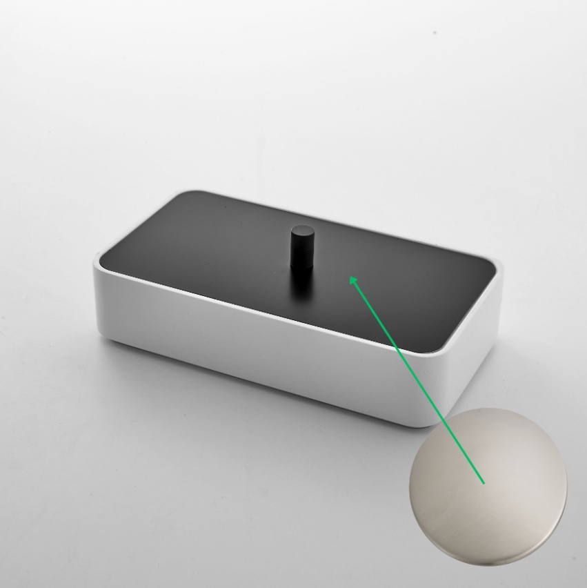 K/650/60/SSF Контейнер косметический Etrusca Dinamic, 20х4.5х11 см, иск камень  (цвет - никель матовый)