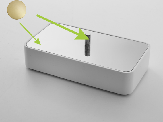 K/650/ZG/59/SSF Контейнер косметический Etrusca SINTESI 20х4.5х11 см иск камень (цвет - золото матовое сатинированное, гравировка - золото матовое сатинированное)