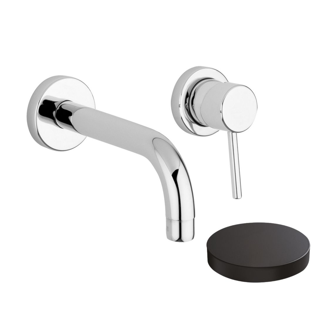 6525-20EPNO Внешняя часть смесителя для раковины Giulini Futuro настенного монтажа, излив 20 см.ю без донного клапана (цвет - черный матовый)