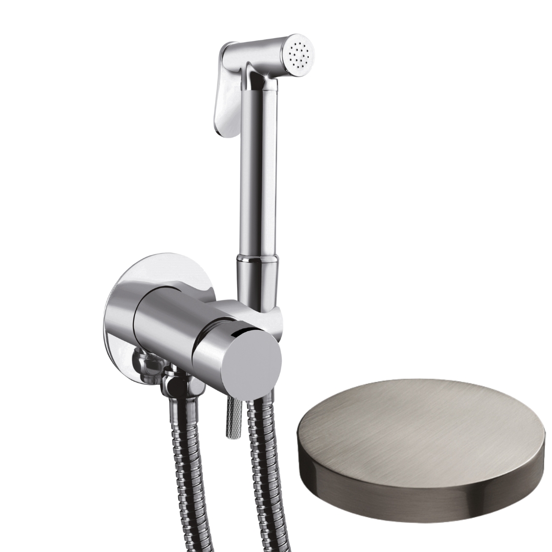 SH25/MFDEPNKO Внешняя часть гигиенического душа со смесителем Giulini My Future Deluxe (цвет - никель матовый)