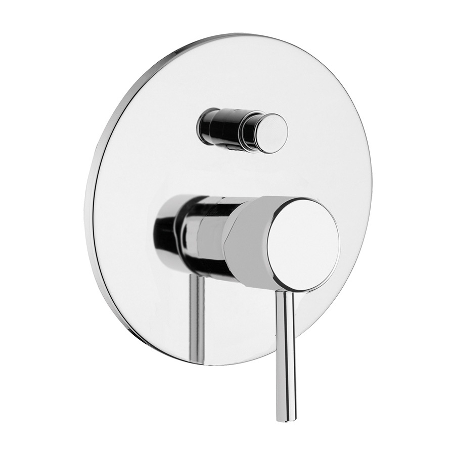 6563EPNKO Внешняя часть однорычажного встроенного смесителя для душа Giulini Futuro с кнопкой-переключателем, на 2 режима (цвет - никель матовый)