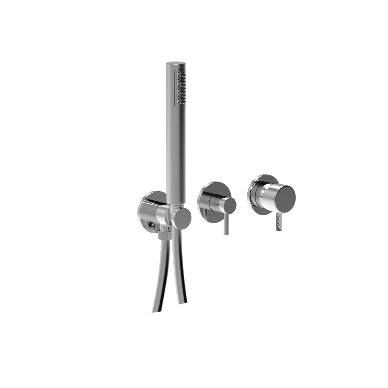 59X5301DEP Внешняя часть встраиваемого смесителя для душа Giulini My Future Deluxe на 2 режима, однорычажный, поворотный переключатель, ручной душ + 1 доп. вывод воды (цвет - хром)