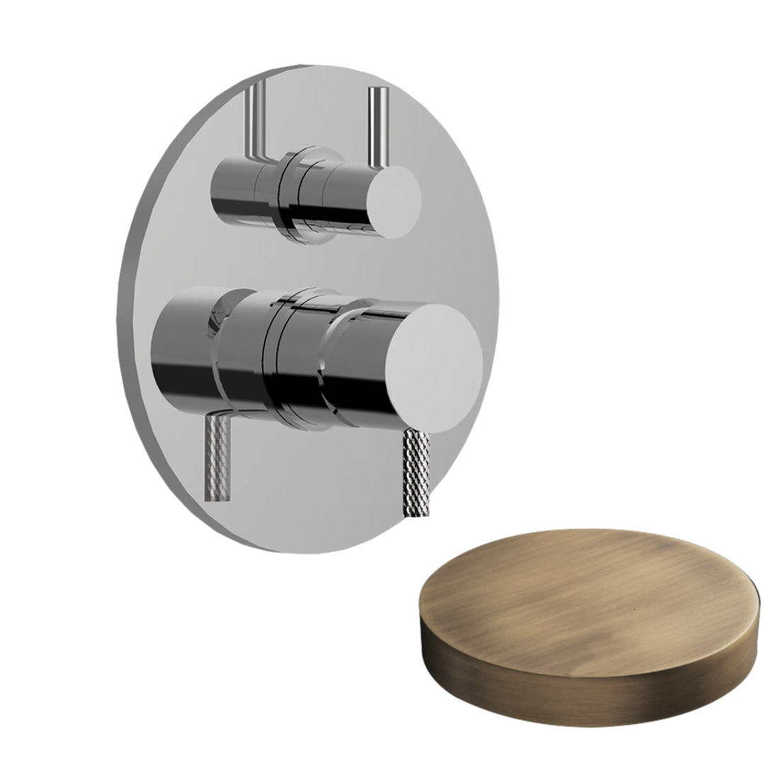 5964-2DEPBROP Внешняя часть смесителя для душа Giulini My Future Deluxe встраиваемого с дивертером-рычагом, на 2 режима (цвет - бронза матовая)