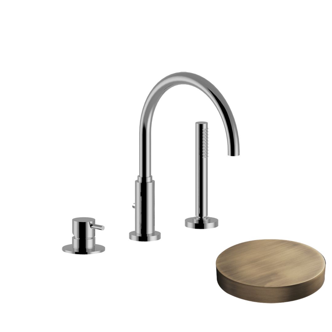 5965BDBROP Комплект на борт ванны Giulini My Future на 3 отверстия,излив с дивертером (цвет - бронза матовая)