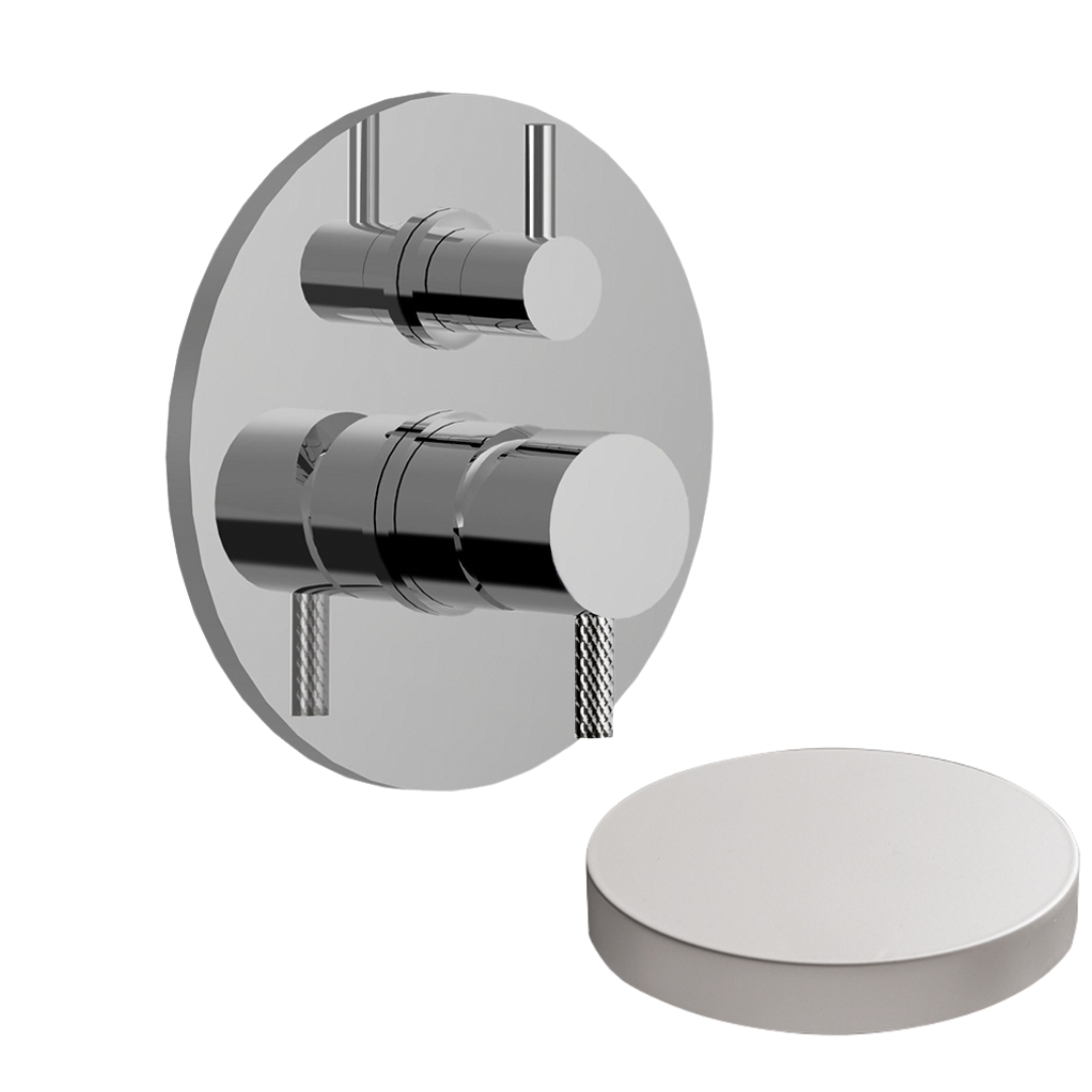 5964-2DEPBO Внешняя часть смесителя для душа Giulini My Future Deluxe встраиваемого с дивертером-рычагом, на 2 режима (цвет - белый матовый)