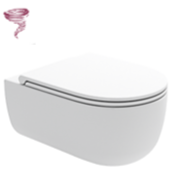 VIT1202V11 Унитаз подвесной Vittoria Olympia скрытый вихревой смыв турбо-вортекс с системой анти-кальций, с креплениями (цвет - белый матовый)