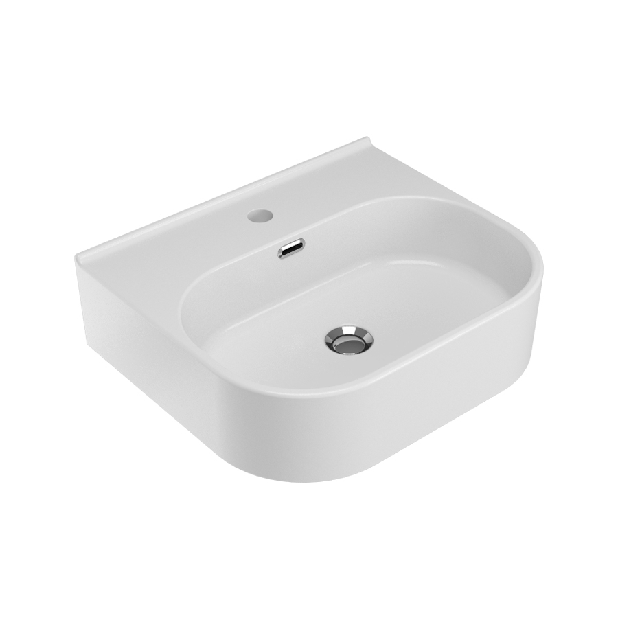 SYN4350101 Раковина Olympia Synthesis Eco 50х43хh14 см, с 1 отв. подвесная/накладная/на пьедестал/на полупьедестал (цвет - белый глянцевый)