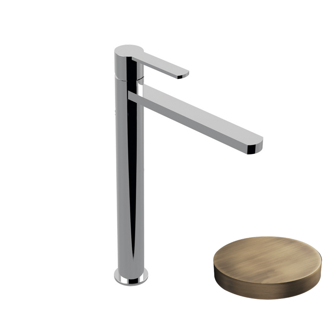 5839/SCBROP Однорычажный смеситель для раковины Giulini Surf с удлиненным изливом, без донного клапана (цвет - бронза матовая)