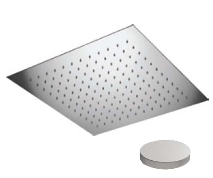 1727BO Верхний душ Giulini, встраиваемый, 440x440 из нержавеющей стали, система пружинного крепления. (цвет - белый матовый) (2)