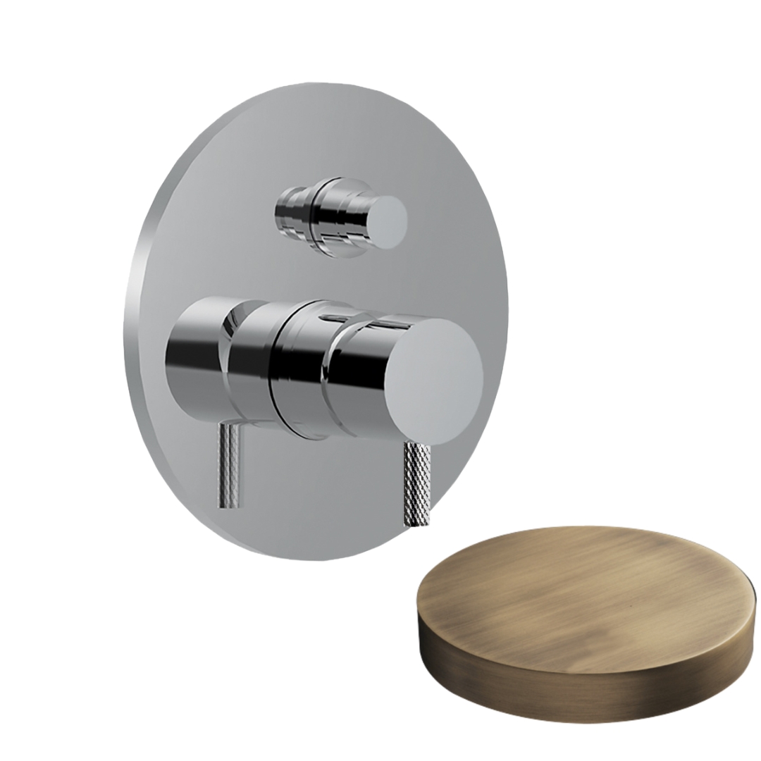 5963DEPBROP Внешняя часть смесителя для душа Giulini My Future Deluxe встраиваемого, на 2 режима, с кнопкой-переключателем (цвет - бронза матовая)