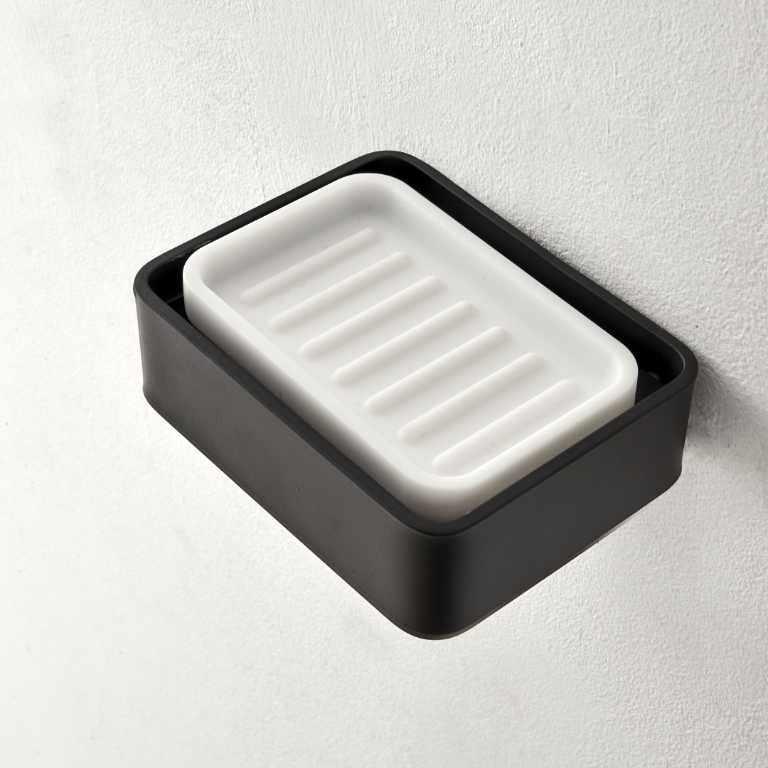 10702/30/SSF Мыльница Abaco иск камень (цвет - черный матовый)