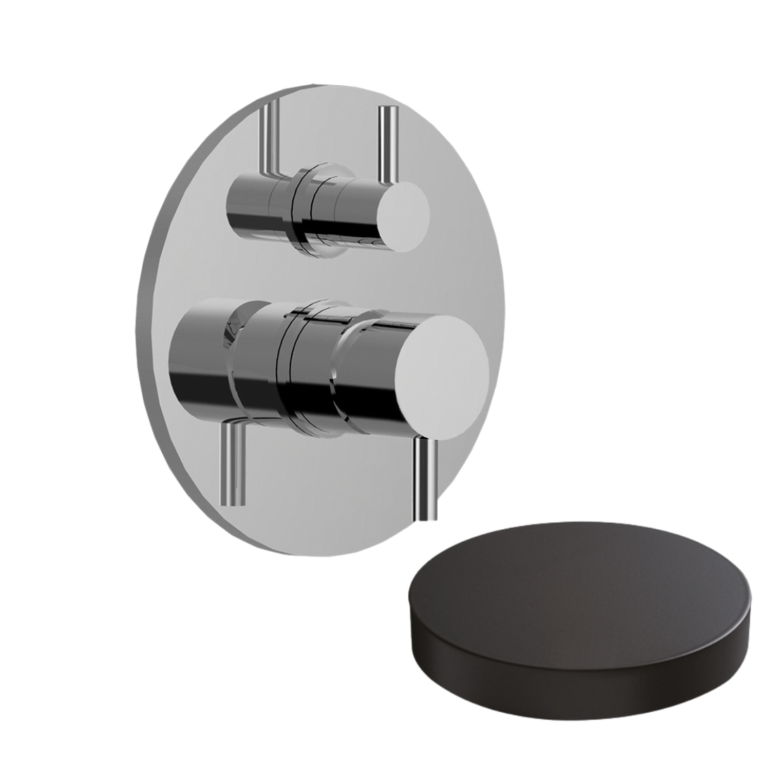 5964-2NO Смеситель для душа Giulini My Future встраиваемый с дивертером-рычагом , на 2 режима (цвет - черный матовый)