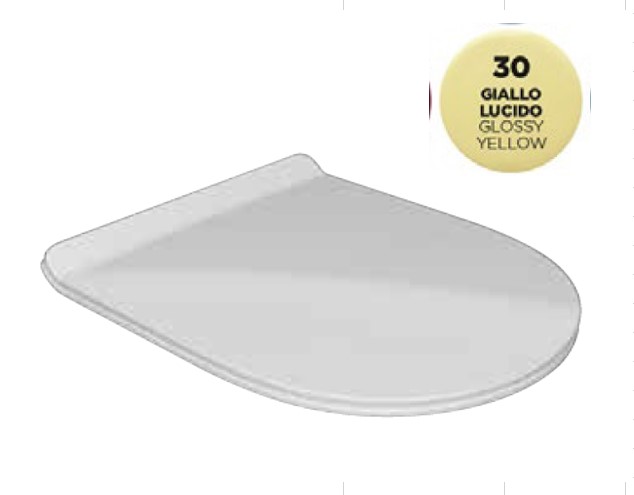 C5CN30 Сиденье с микролифтом и съемными петлями тонкое для унитаза Olympia Milady/Clear (цвет- желтый глянцевый)