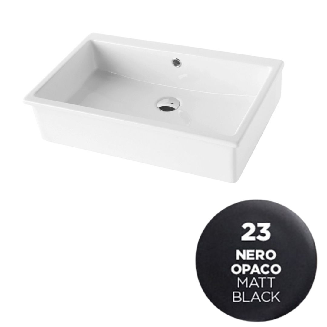 LIL4663023 Раковина встраиваемая/полувстраиваемая Olympia Dress 62.5х39.5 см (цвет - черный матовый)