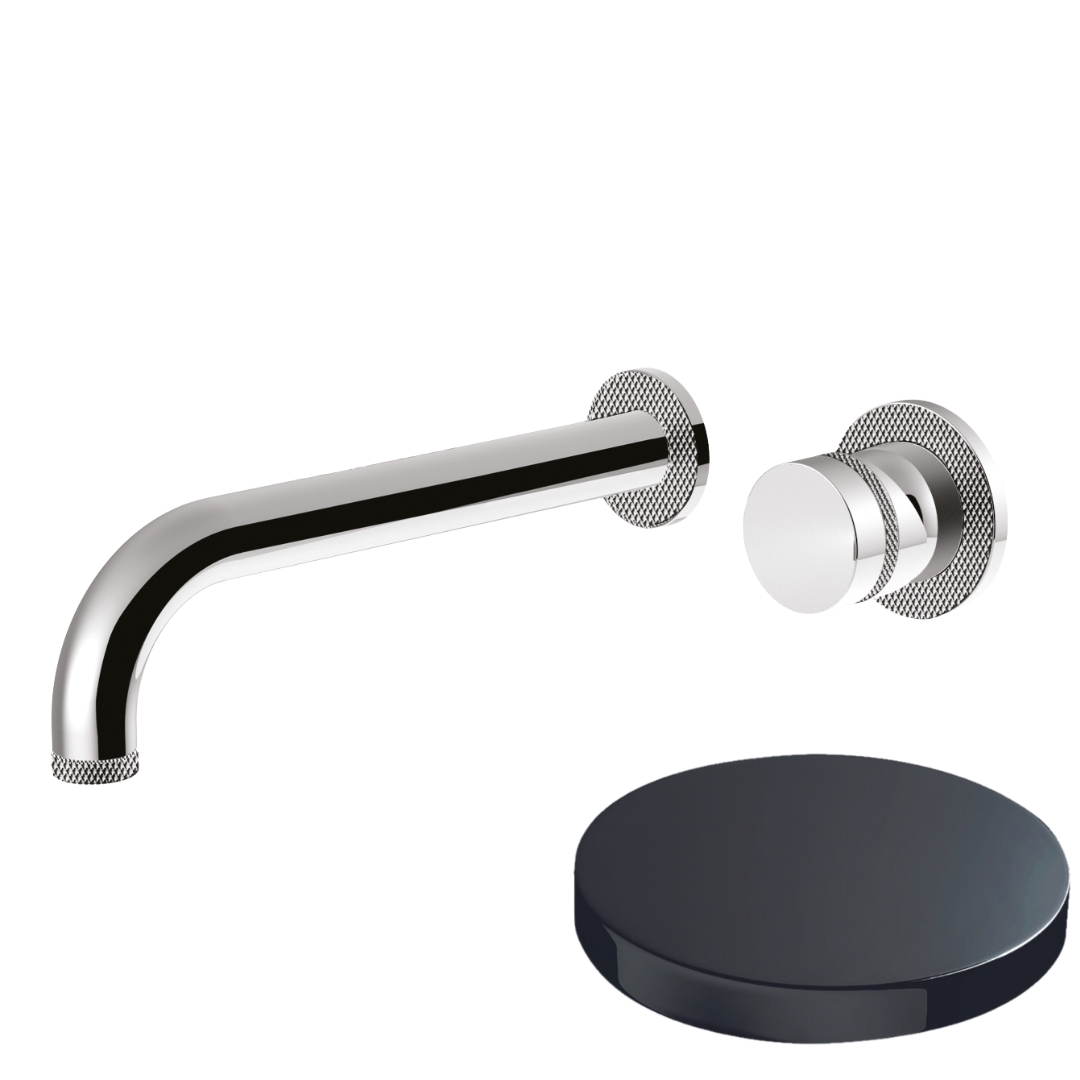 MR0025DLEPCRN Внешняя часть встраиваемого смесителя для раковины Giulini My Ring  Deluxe (цвет - черный хром глянц)