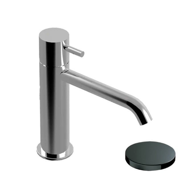 5905/SCCRN Смеситель для раковины однорычажный Giulini My Future,без донного клапана (цвет - хром черный глянцевый)