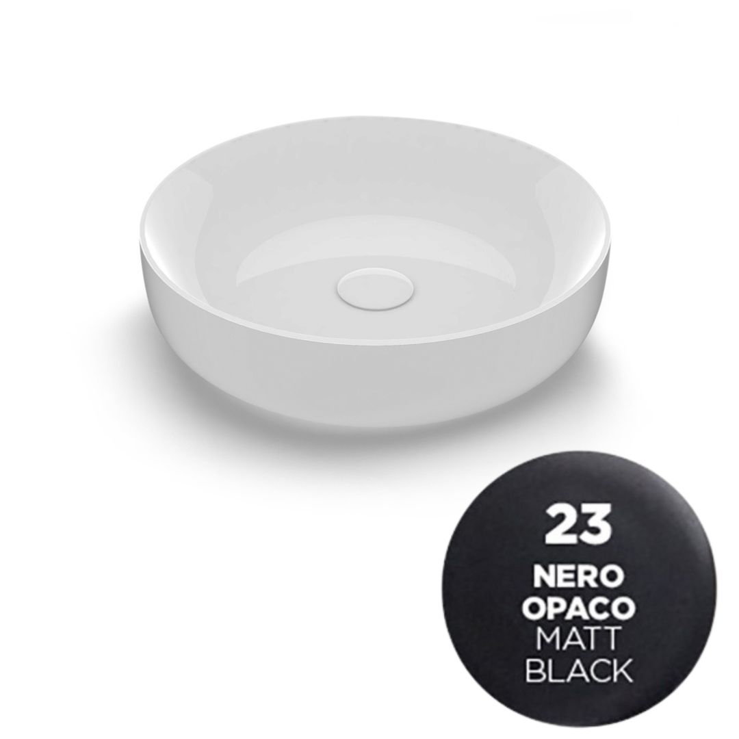 MET4245023 Раковина Olympia Metamorfosi накладная, ø45 h14 см (цвет - черный матовый)