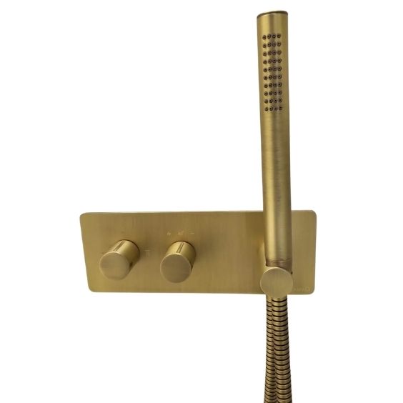 8279BROP Встраиваемый термостатический смеситель Giulini, интегрированный душевой комплект + 2 дополнительных выхода воды, встраиваемый бокс (цвет - матовая бронза)