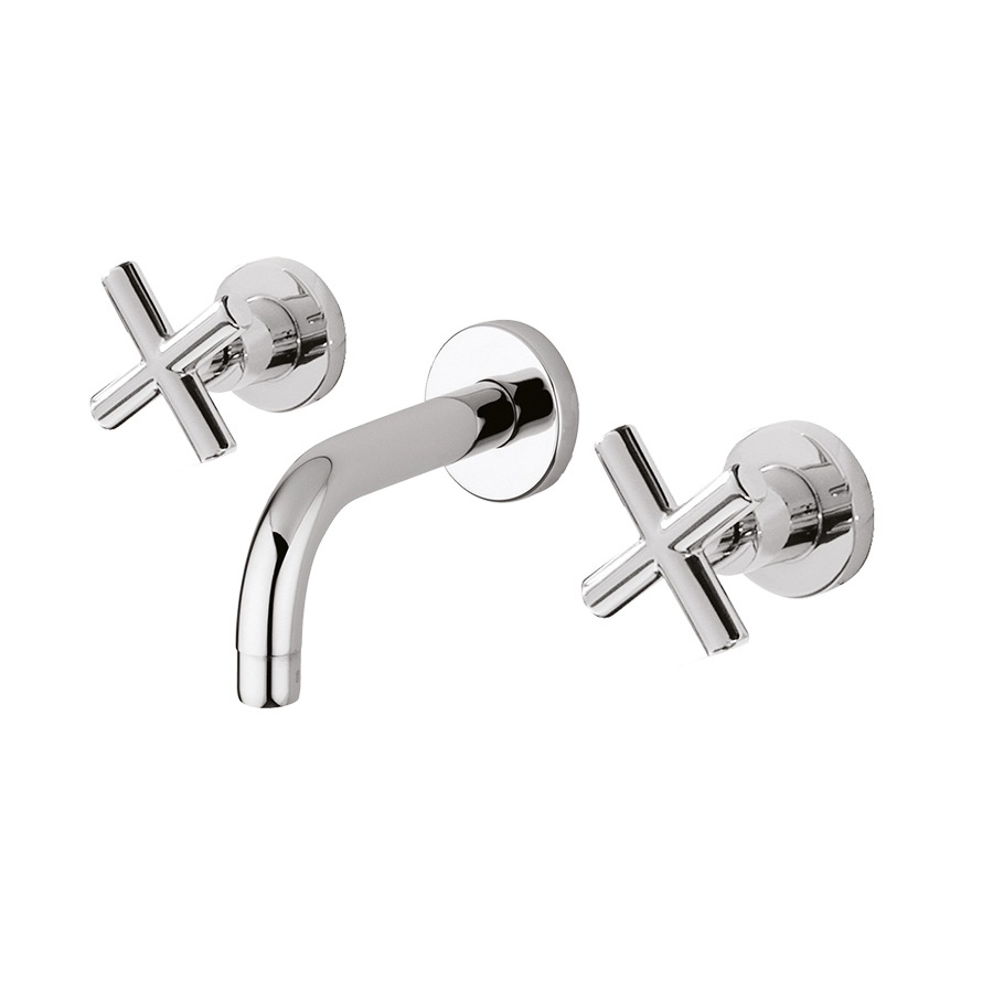 7620-20EP Внешняя часть для смесителя для раковины на 3 отверстия Giulini G3 настенного монтажа, излив 200 мм, без донного клапана (цвет - хром)