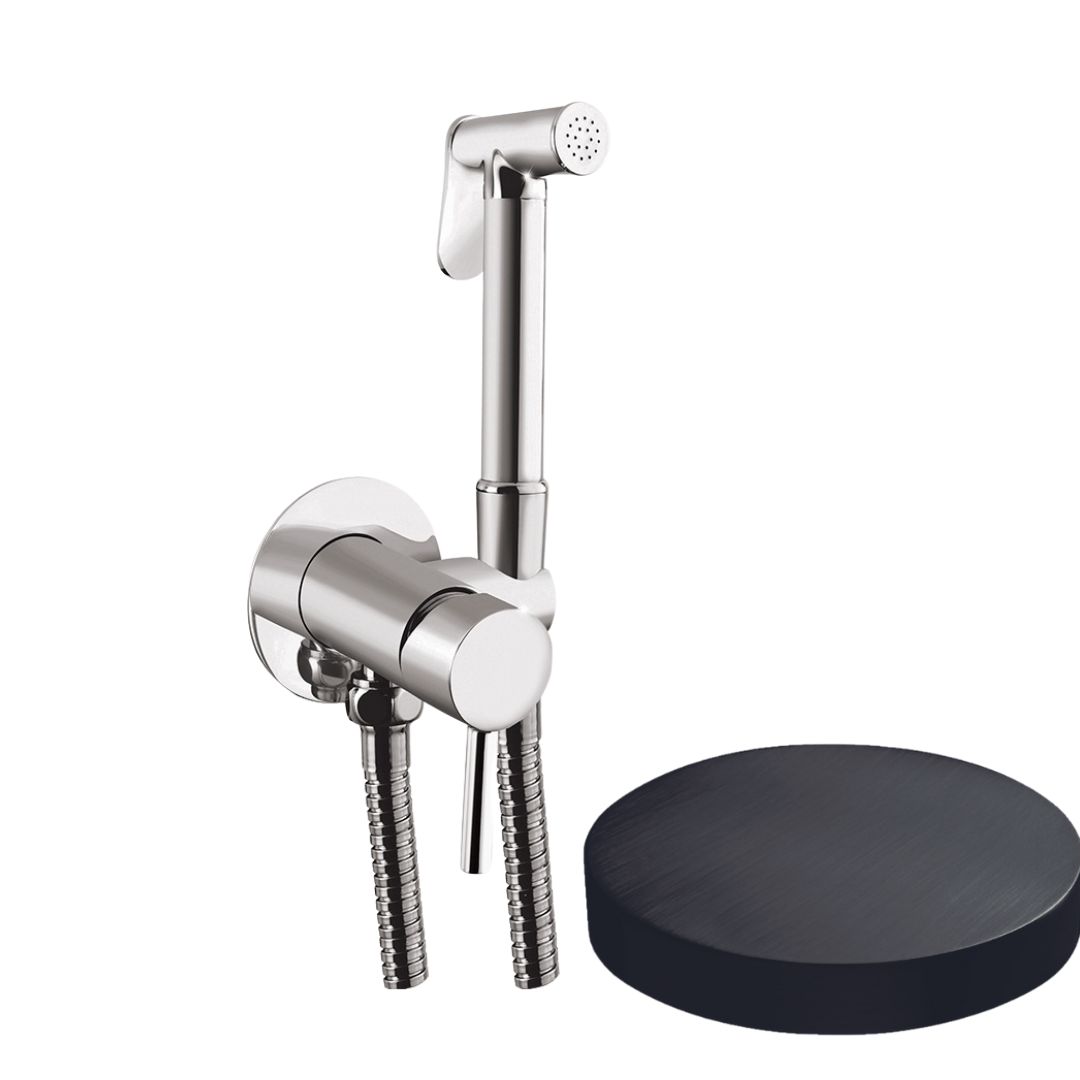 SH23EPCRNS Внешняя часть гигиенического душа Giulini со смесителем (цвет - ганметал)