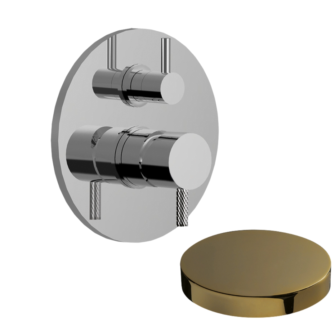 5964-2DEPO Внешняя часть смесителя для душа Giulini My Future Deluxe встраиваемого с дивертером-рычагом, на 2 режима (цвет - золото)