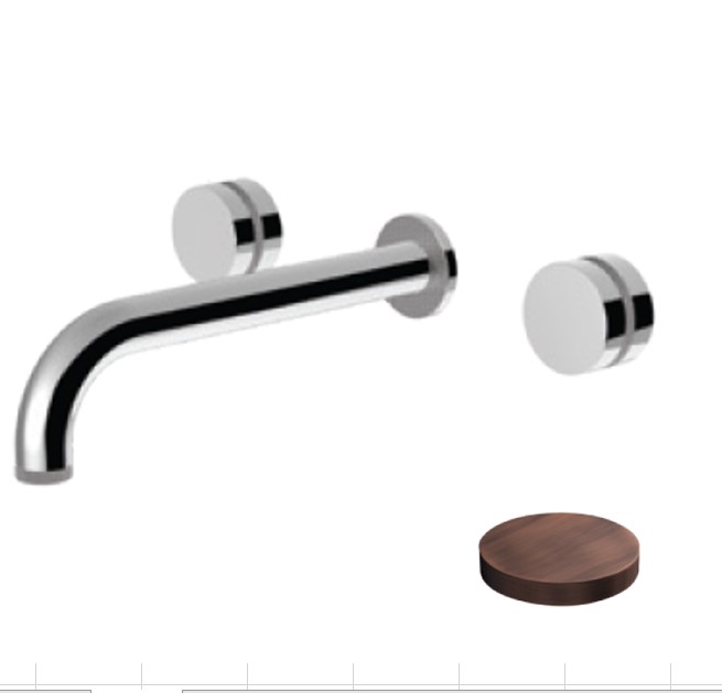 MR0123DLEPVROP Внешняя часть: Встраиваемый смеситель на раковину Giulini My Ring Deluxe, двухрычажный, излив 20 см (цвет - медь матовая)