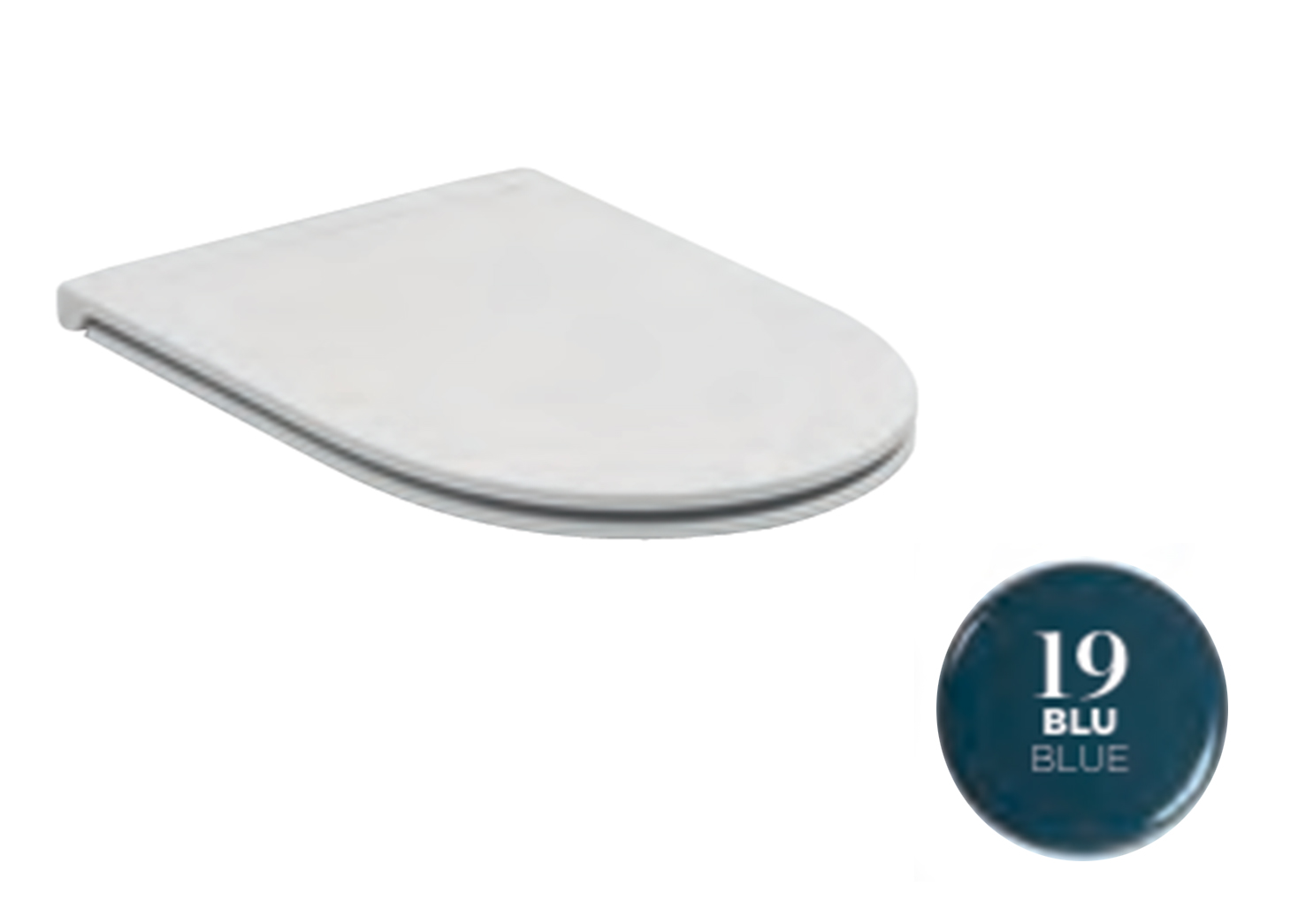 C9MON19 Сиденье с микролифтом и съемными петлями тонкое для унитаза Olympia Monolith (цвет - синий глянцевый)