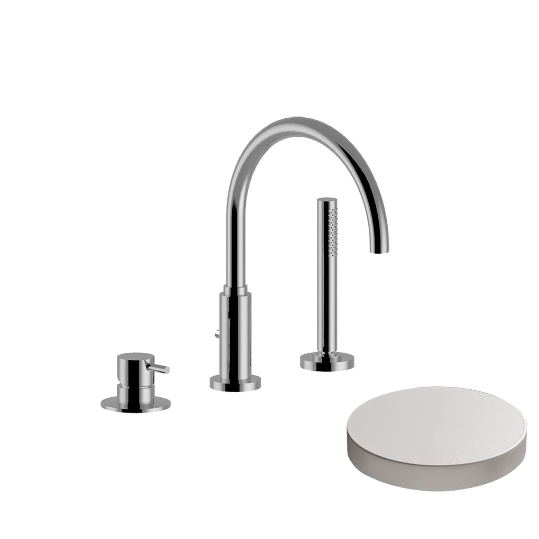 5965BDBO Комплект на борт ванны Giulini My Future на 3 отверстия,излив с дивертером (цвет - белый матовый)