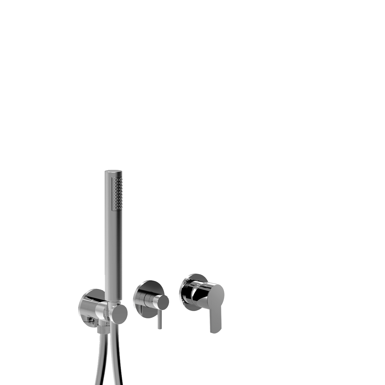 58X5302EP Внешняя часть встраиваемого смесителя для душа Giulini Surf на 3 режима, однорычажный, поворотный переключатель, ручной душ + 2 доп. вывода воды (цвет - хром)