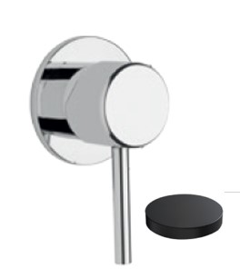 6515D/1EPNO Внешняя часть для встраиваемого однорычажного смесителя Giulini Futuro для душа с маленькой розеткой (цвет- черный матовый)