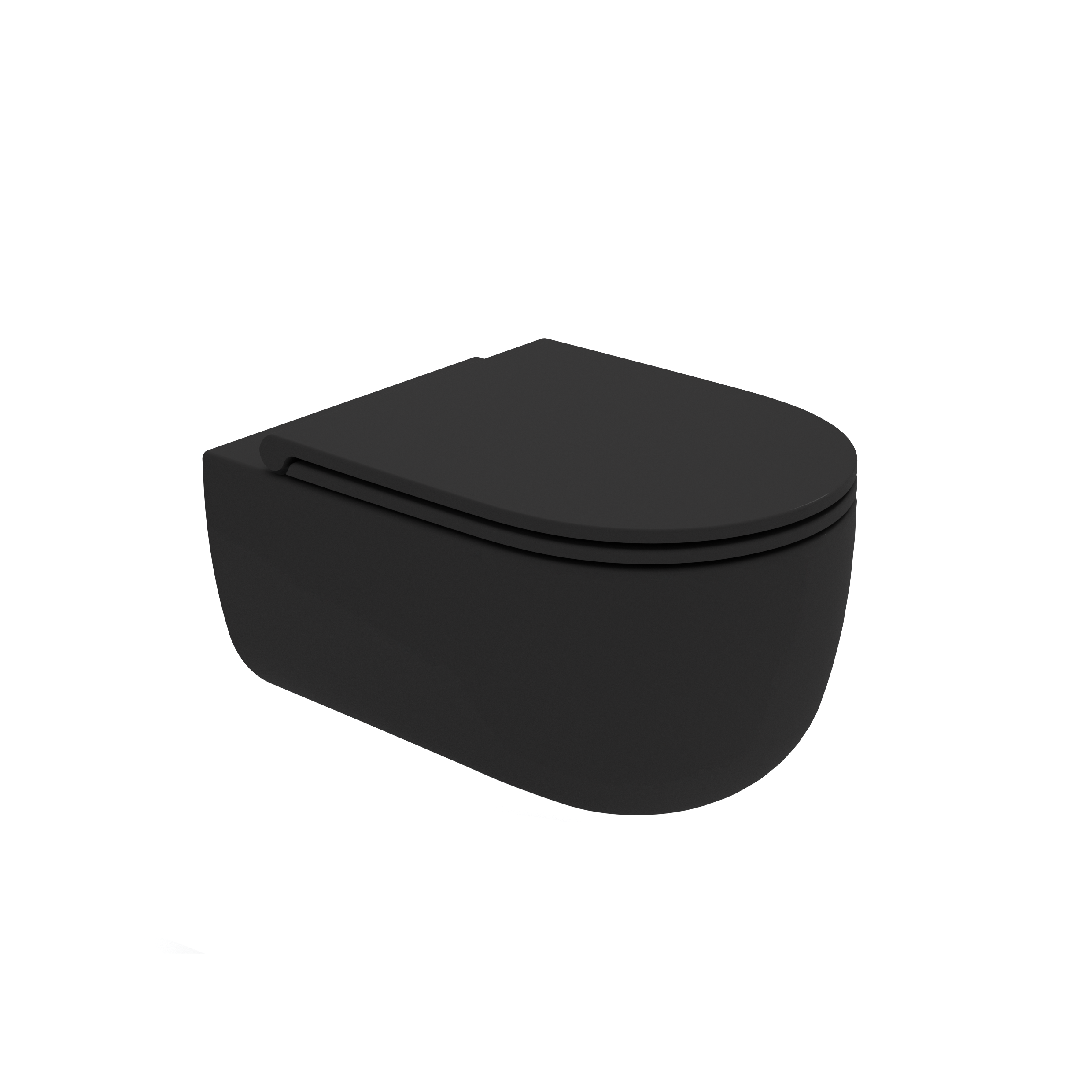 VIT1202V23 Унитаз подвесной Vittoria Olympia скрытый вихревой смыв турбо-вортекс с системой анти-кальций, с креплениями (цвет - черный матовый)