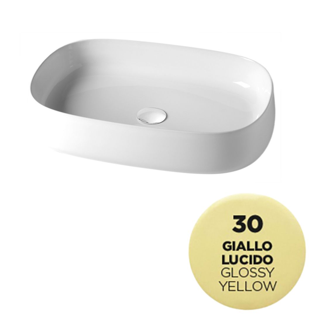 PAD4B60030 Раковина накладная Olympia Paddle, 62x42xh13 см (цвет - желтый глянцевый)