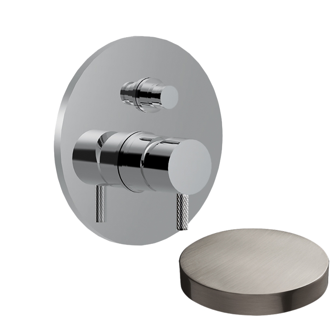 5963DEPNKO Внешняя часть смесителя для душа Giulini My Future Deluxe встраиваемого, на 2 режима, с кнопкой-переключателем (цвет - никель матовый)