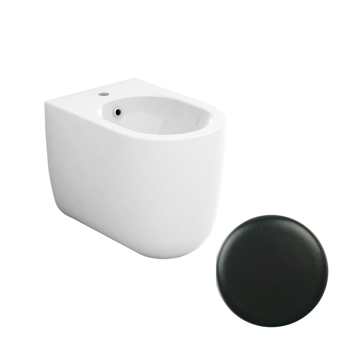 MIL230123 Биде напольное Olympia Milady с 1 отв (цвет - черный матовый)