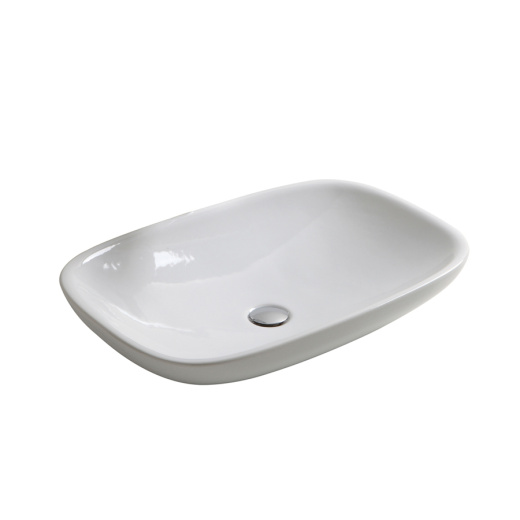 CLE4266001 Раковина накладная Olympia Clear 66х44хh12,5 см (цвет - белый глянцевый)#