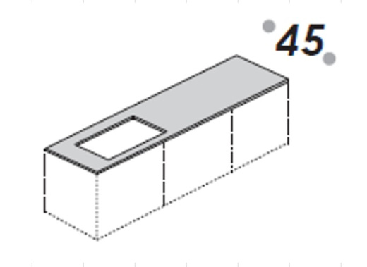 B2T45 Столешница Moab Block 45х80 см (цвет - Betacryl white)