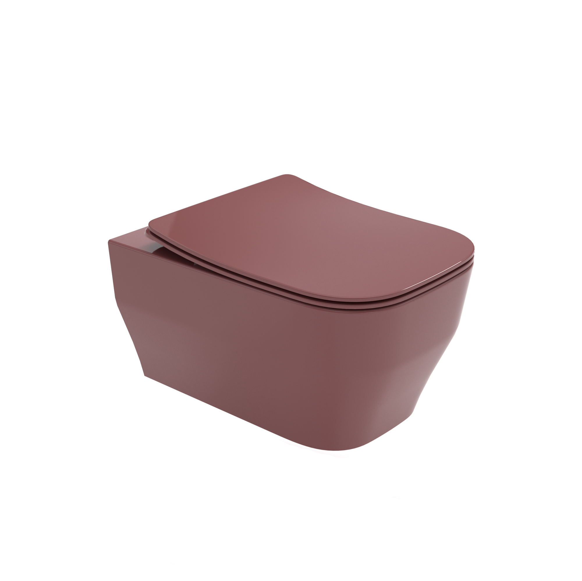 SYN1202R16 Унитаз подвесной безободковый Olympia Synthesis Eco с креплениями (цвет - баклажан глянцевый)