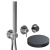 MRX5301DLEPGF Внешняя часть встраиваемого смесителя для душа Giulini My Ring Deluxe на 2 режима, однорычажный, поворотный переключатель, ручной душ + 1 доп. вывод воды (цвет - графит)