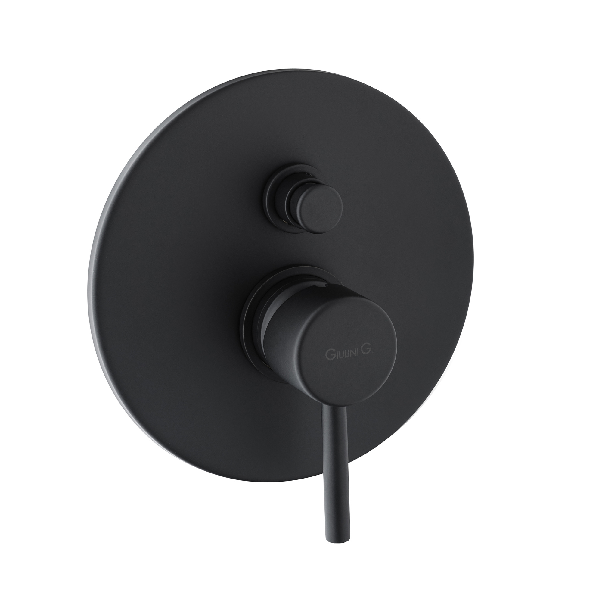 6563NO Встраиваемый смеситель для душа Giulini Futuro, однорычажный, с кнопкой-переключателем, на 2 режима (цвет - черный матовый)