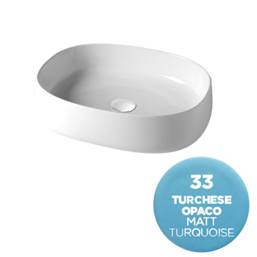 PAD4B50033 Раковина накладная Olympia Paddle, 52x42xh13 см (цвет - голубой матовый)#
