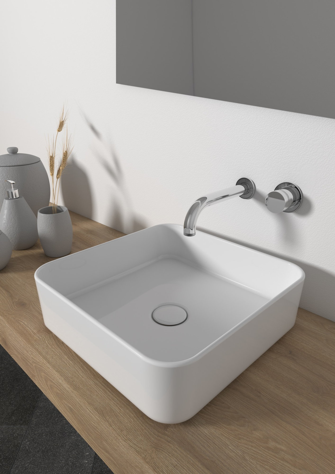 SMA42QU4001 Раковина накладная Olympia Smash, 40x40x11.5 см (цвет - белый глянцевый)